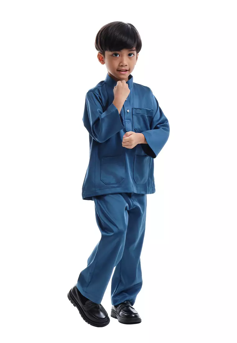 Alain Delon Baju Melayu Cekak Musang Budak - 19026505-39PoseidonNavy