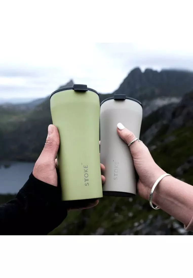 STTOKE Le Leakproof Ceramic Insulated Cup Power Coating 16Oz - Heather Green