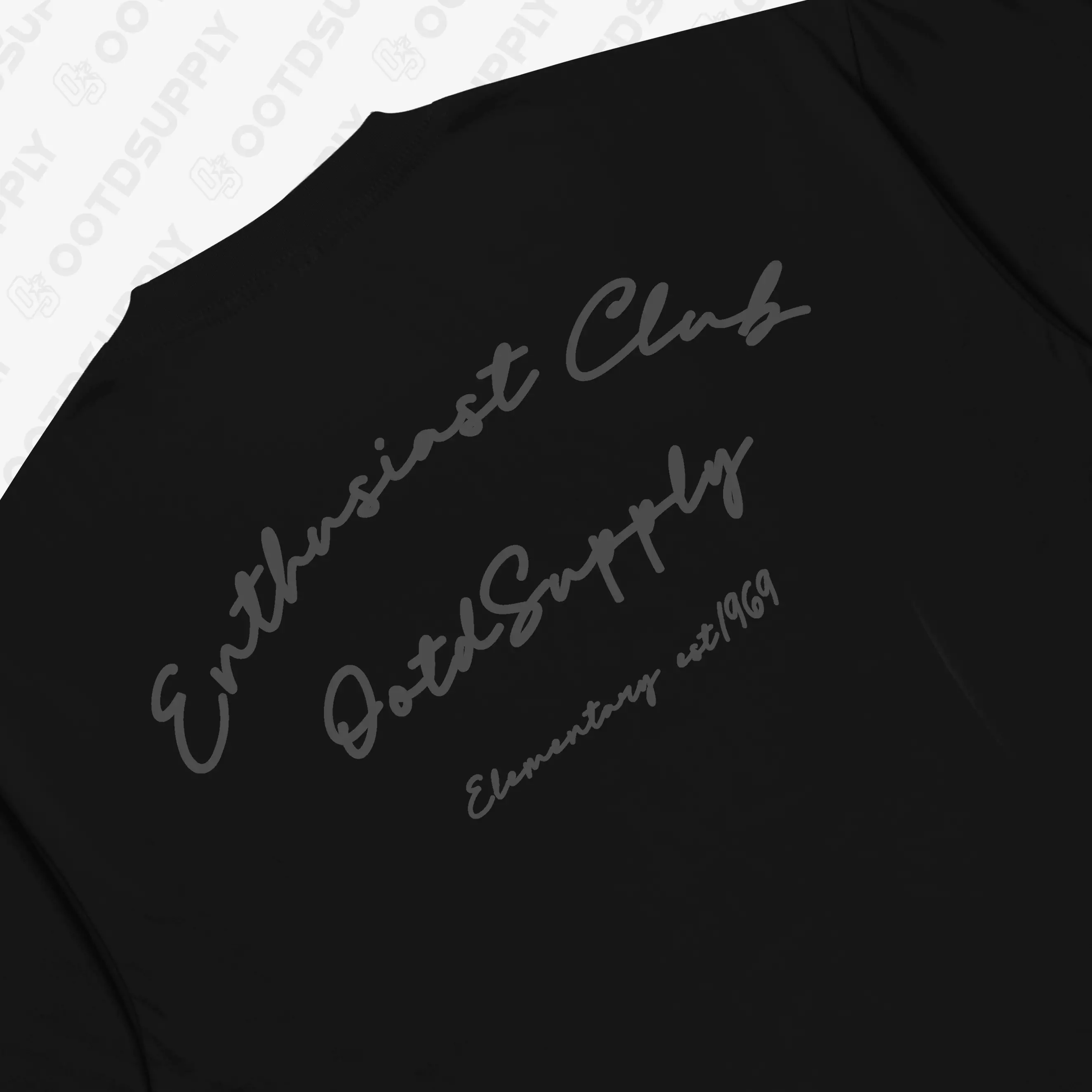 OOTDSUPPLY Boxy Fit Oversize Elementary Black & Stone Grey l Tshirt Boxyfit l Kaos Boxy OVZB013