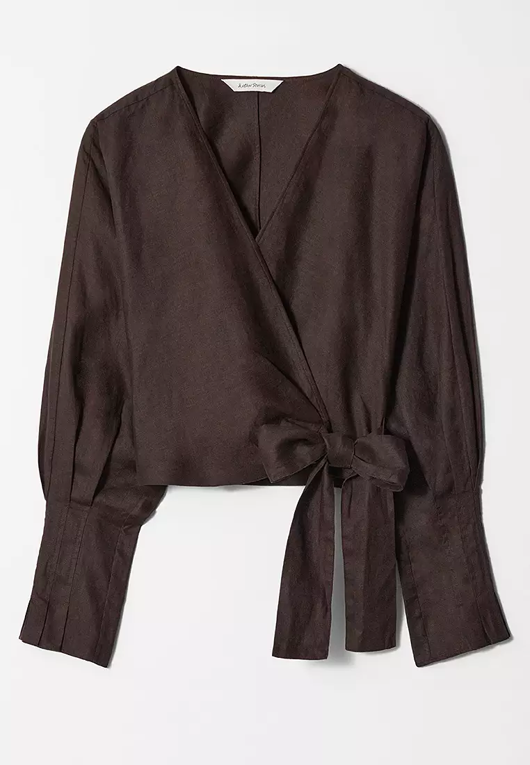 Linen Wrap Blouse