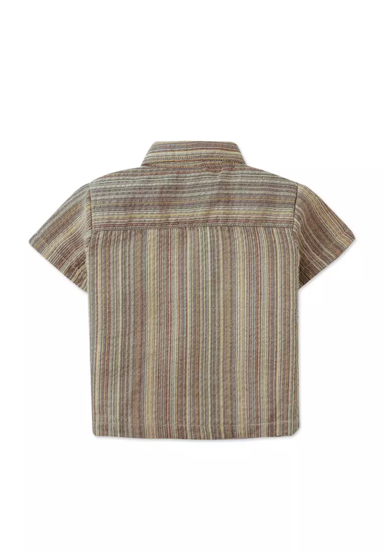 Baby Billy Cotton Linen Shirt With Microstripes