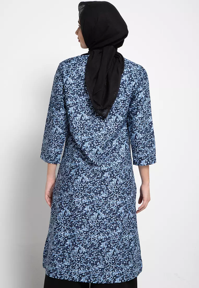 Solo Tunic In Navy Print