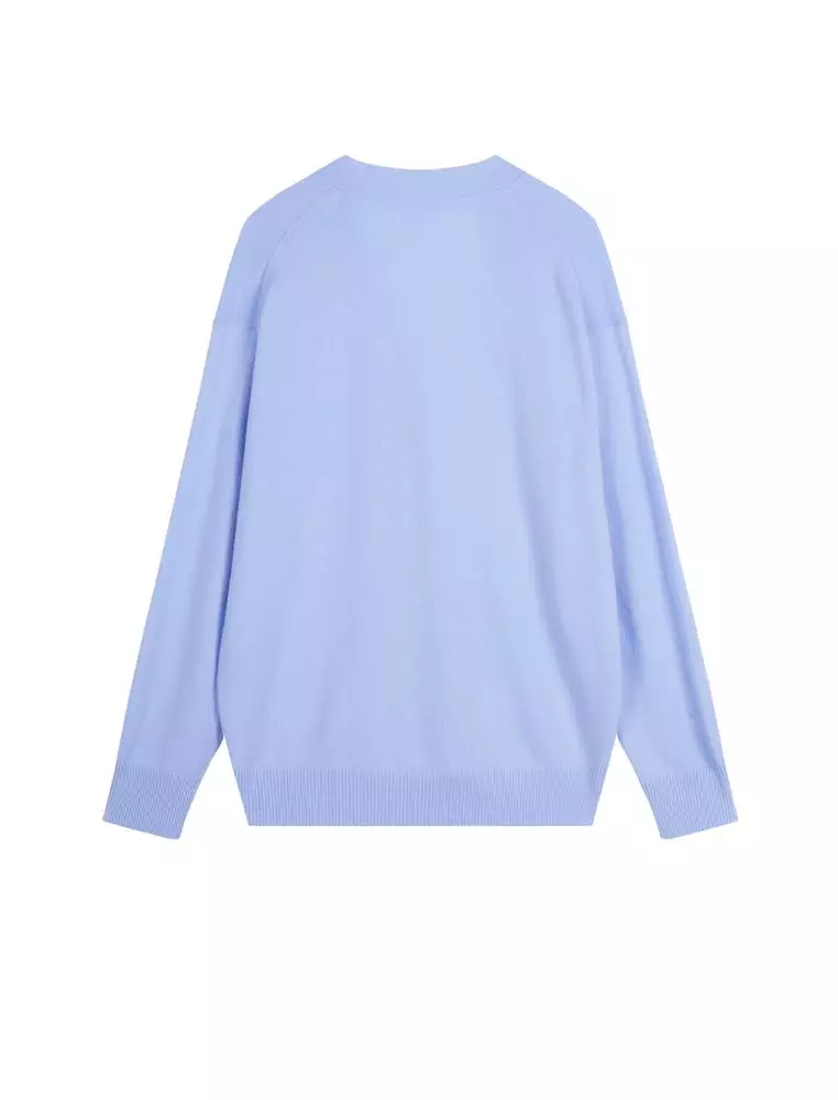 Midi V-Neck Cardigan Cashmere Sweater