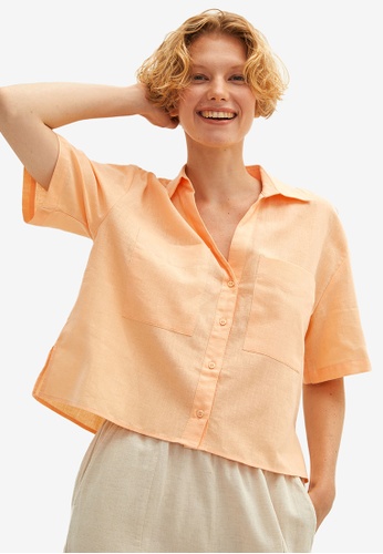 LC Waikiki orange Straight Short Sleeve Shirt C1331AA5B0A2C2GS_1