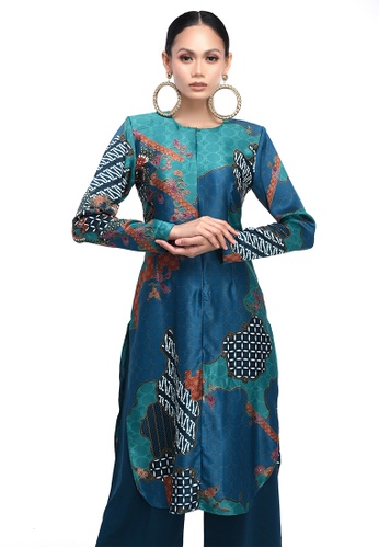 Propaganda - Kurti in Teal Batik from Propaganda in Green and Blue