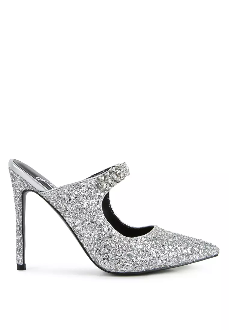 Buy London Rag Silver Glitter Diamante High Heeled Sandals 2023 Online |  ZALORA Philippines