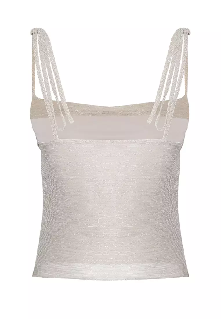 Draped Glitter Shiny Bustier