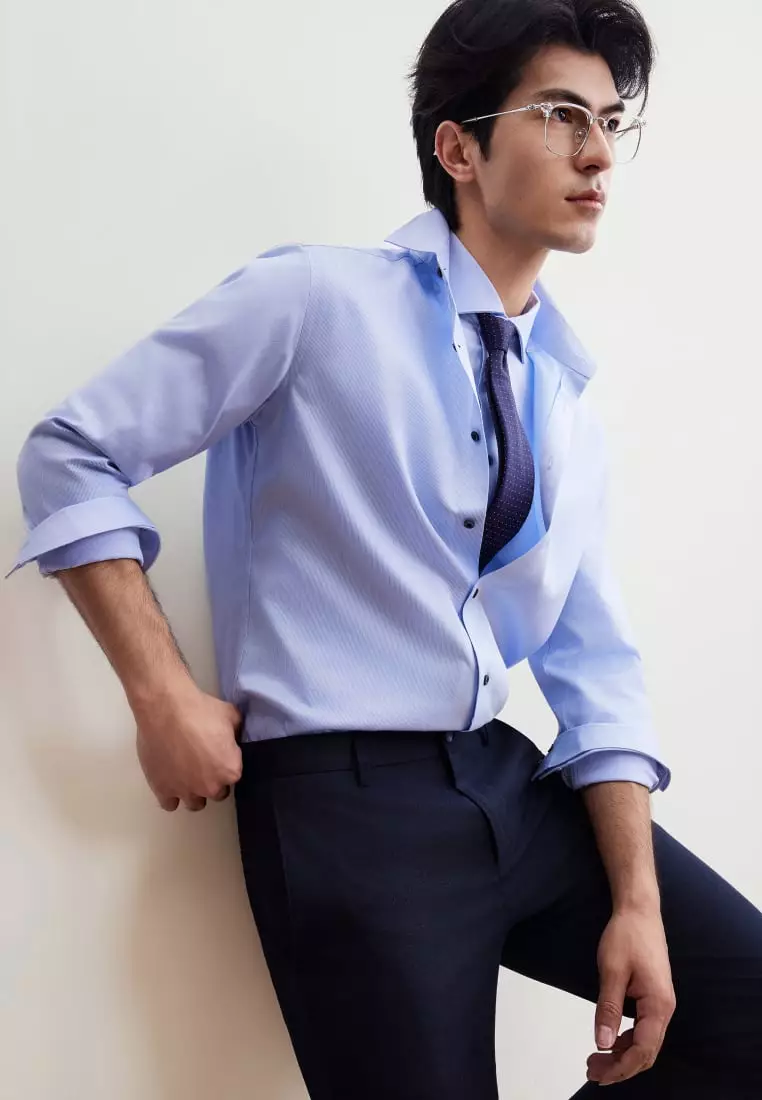 G2000 Non-Iron Premium Cotton Smart Fit Stripe Shirt