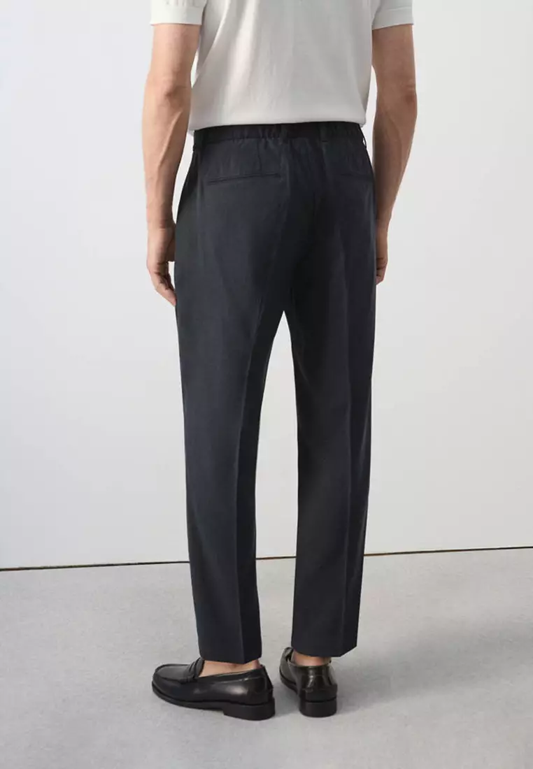 Regular-Fit Pleated Trousers