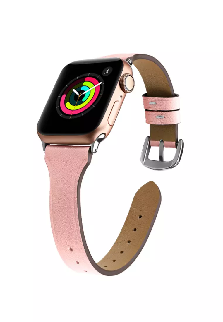 Buy Kings Collection Pink Genuine Leather Apple Watch Band 42MM