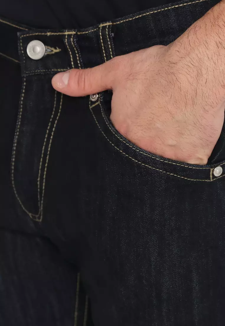 POLICE Celana Jeans Panjang V Pocket Black Pria