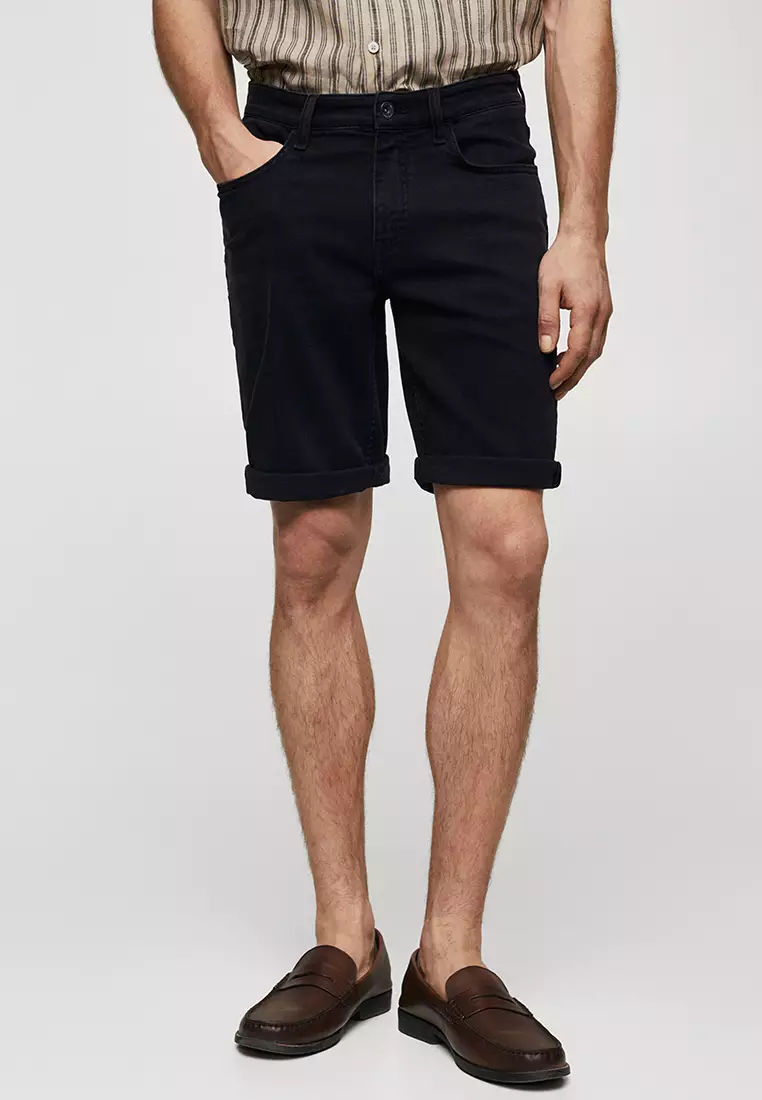 Mens denim sale bermuda shorts