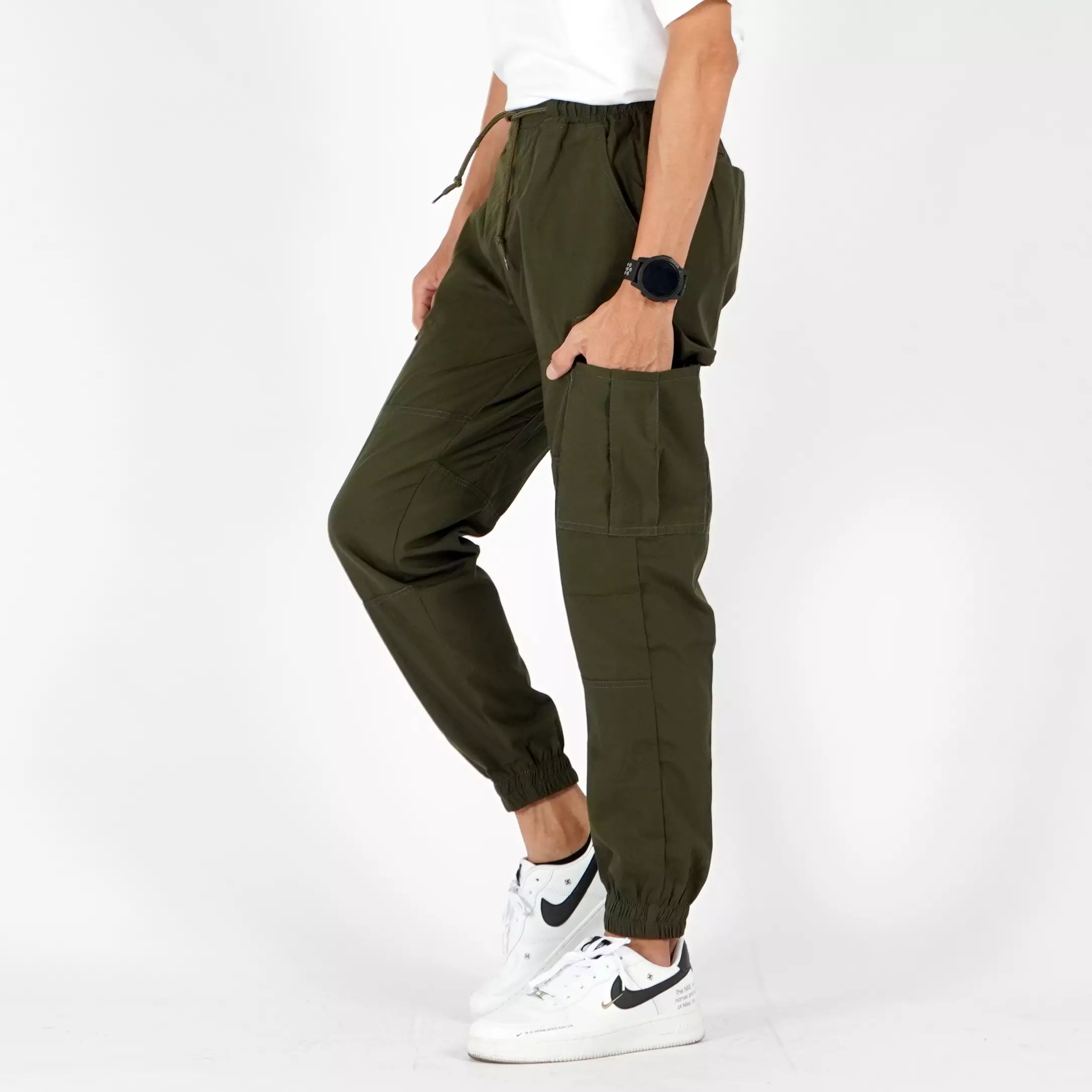  DAVE Celana Cargo Pria Cargo Pants Cargo Jogger Pria - ARMY