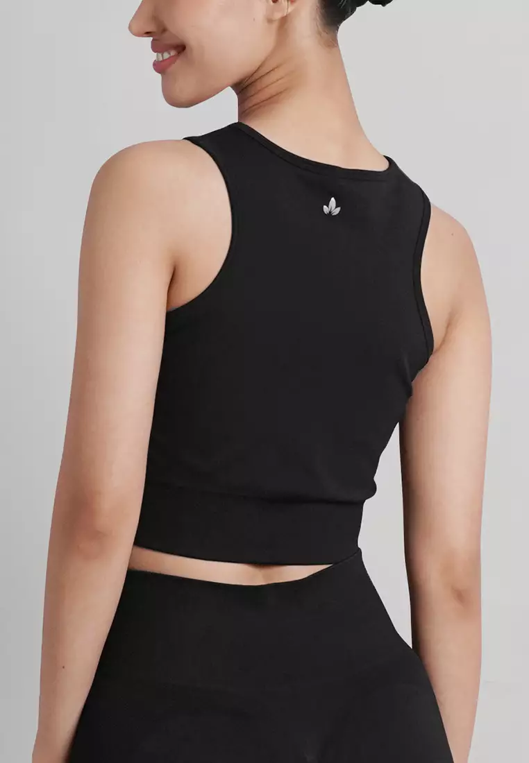 London Collection: Seamless Padded Active Halter Cropped Top