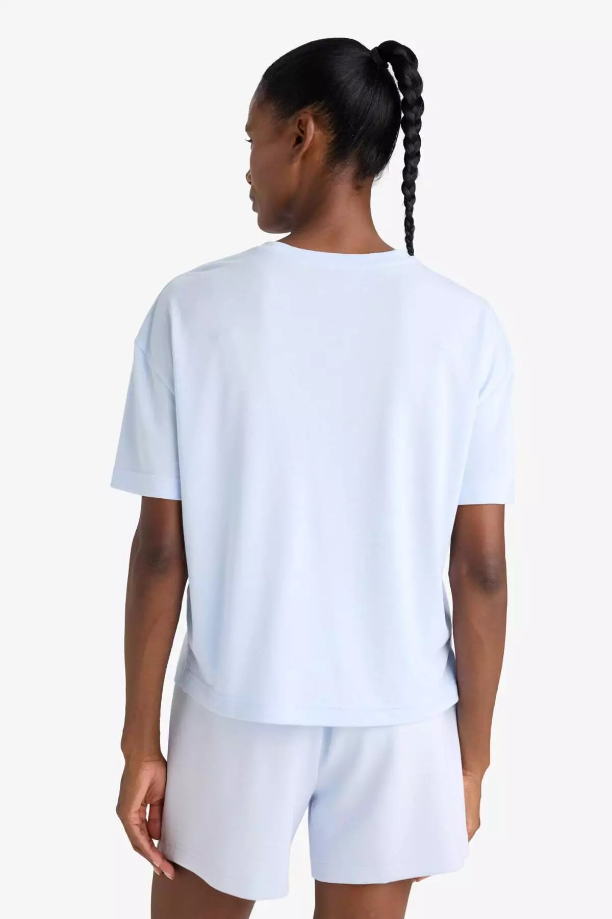 Defactofit Oversize Wide Fit Crew Neck Modal Short Sleeve T-Shirt E2932Ax25Sm