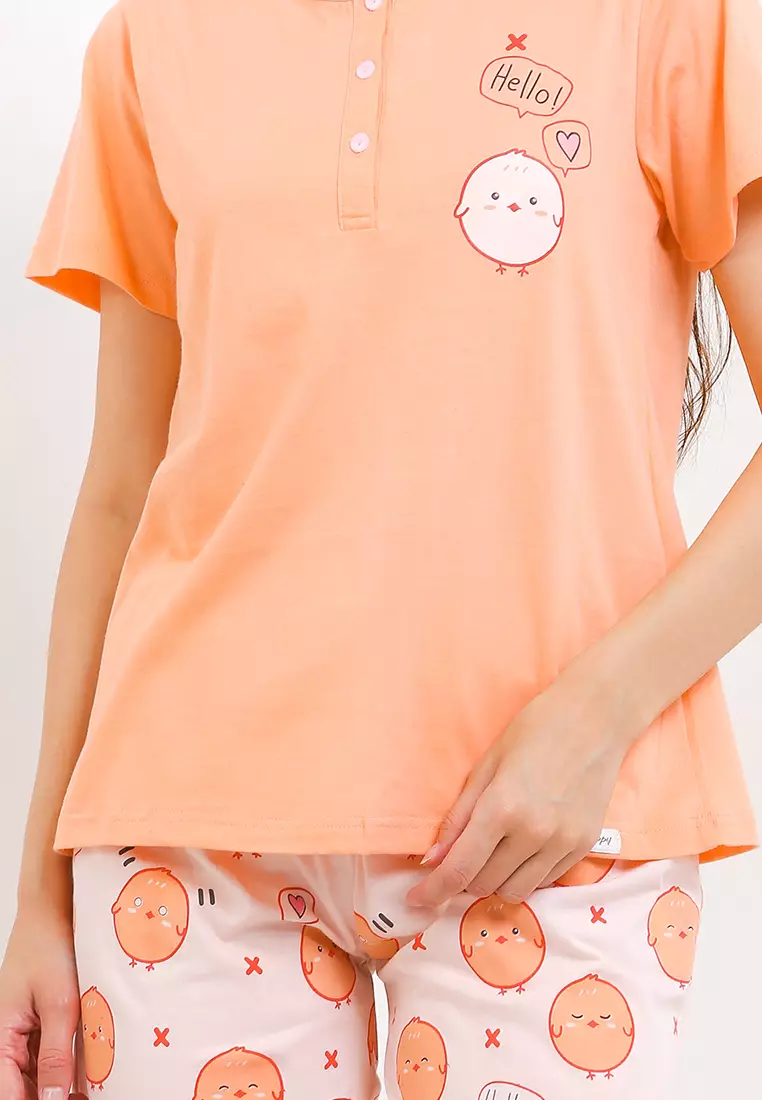 Pyjama Baju Tidur  Short Sleeve Short Pants Sleepwear