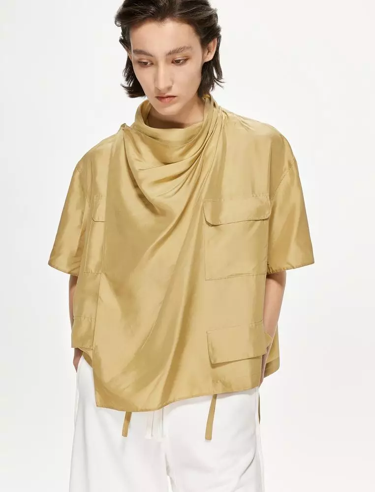 JNBY Women's Silk 3/4-Sleeve Loose Top