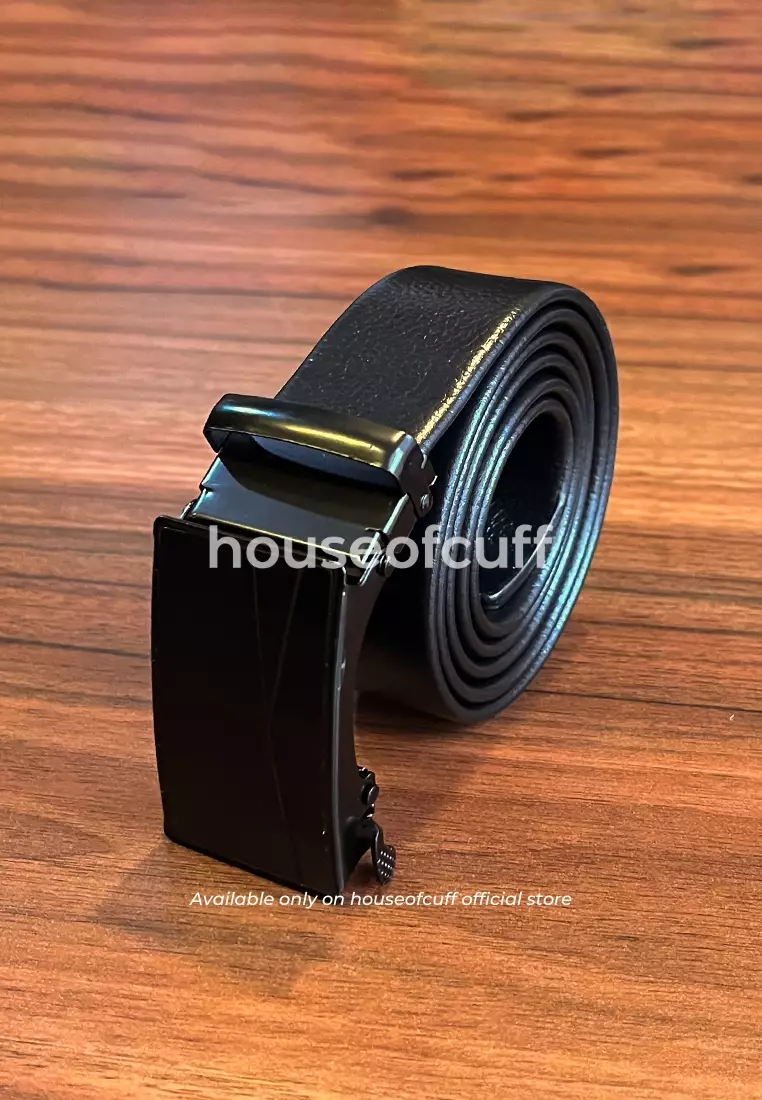 Houseofcuff ikat pinggang kulit rail hitam belt RL07