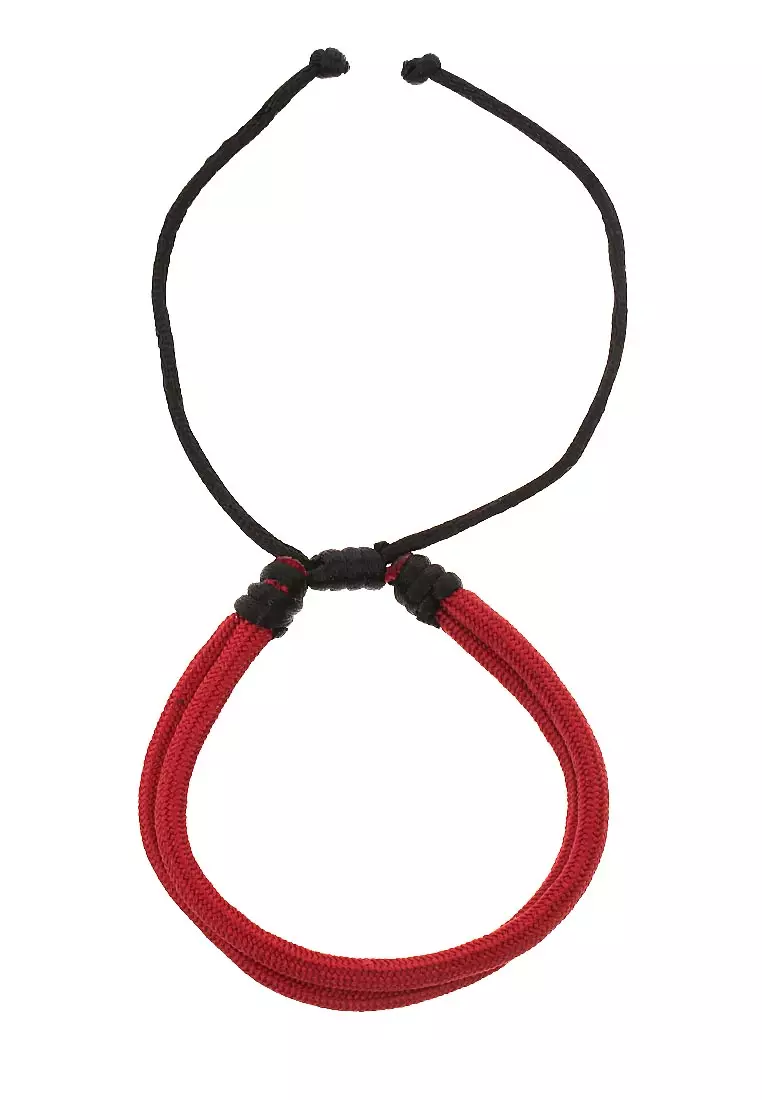 Omrish Bracelet Gelang Pria Motif Wings One Set Material Paracord ORIGINAL - Black Red