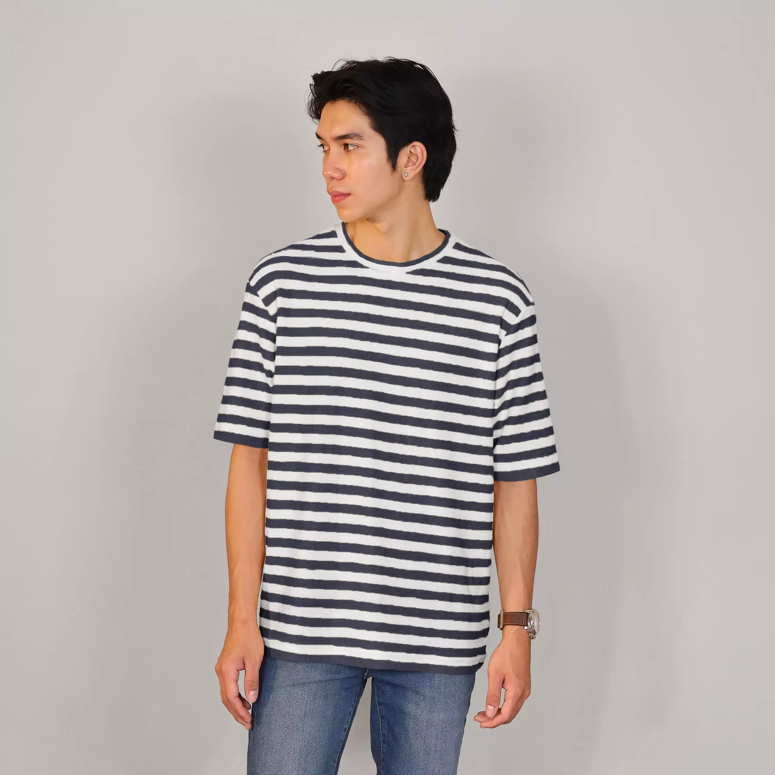 Kale TOWEL NAVY / Kaos Boxy Fit / Kaos Korea / Atasan Kaos Pria / Kaos Basic Pria