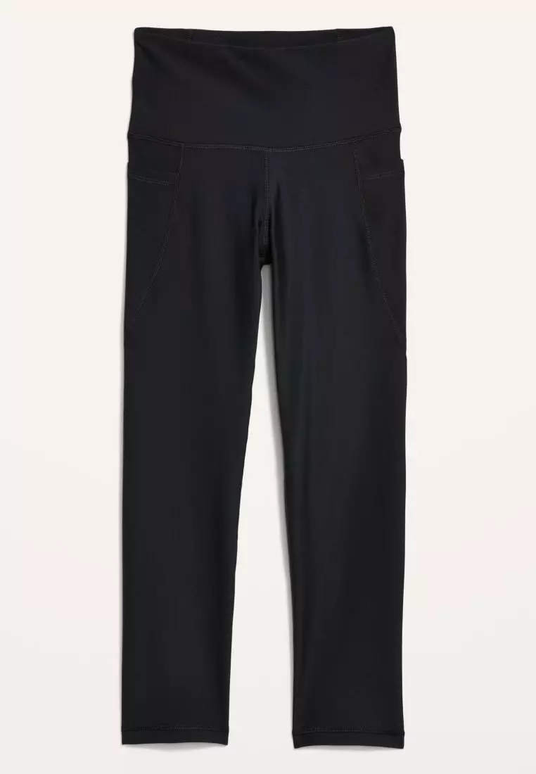High-Waisted PowerSoft Side-Pocket Crop Leggings