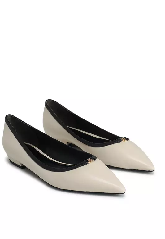 Double T Buckle Pointed-Toe Flats (nt)