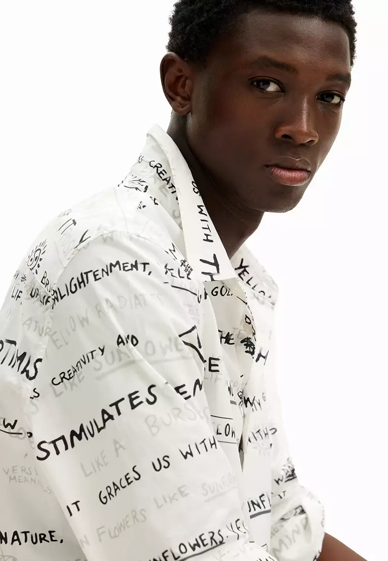 Desigual Man Long-sleeve shirt with lettering.