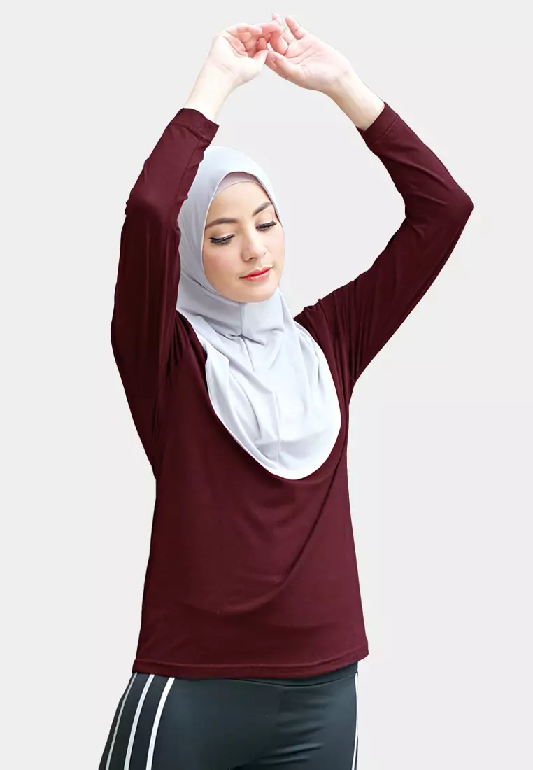 Zelena - Oshea Base Layer Sporty | Kaos Olahraga Wanita - Maroon - L 