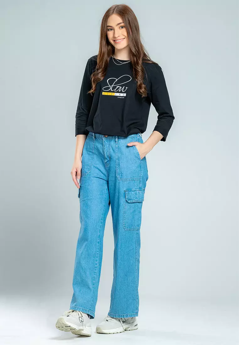 C2 Syabel Black T-Shirt Wanita