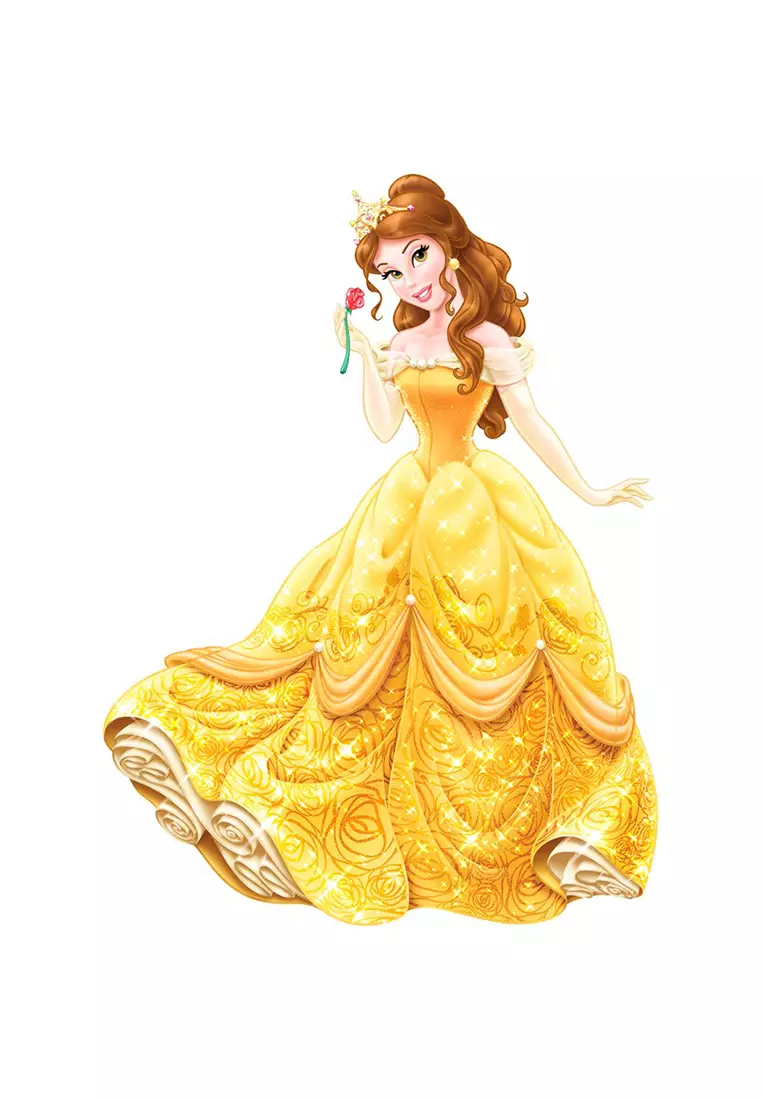 Jual Disney Disney Princess Belle Giant Wall Decal With Glitter ...