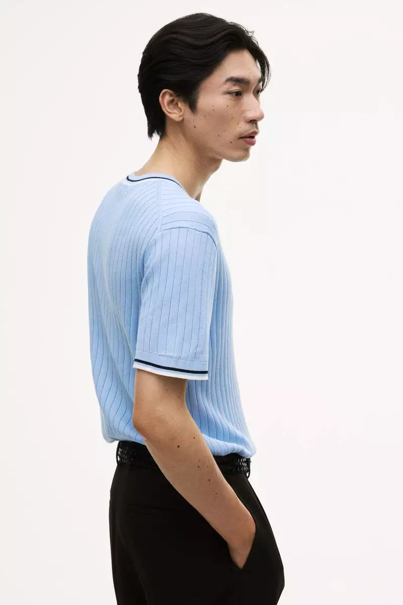 Slim Fit Rib-knit T-shirt