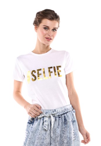 Covering Story Womans Top Selfie T-Shirt - Putih