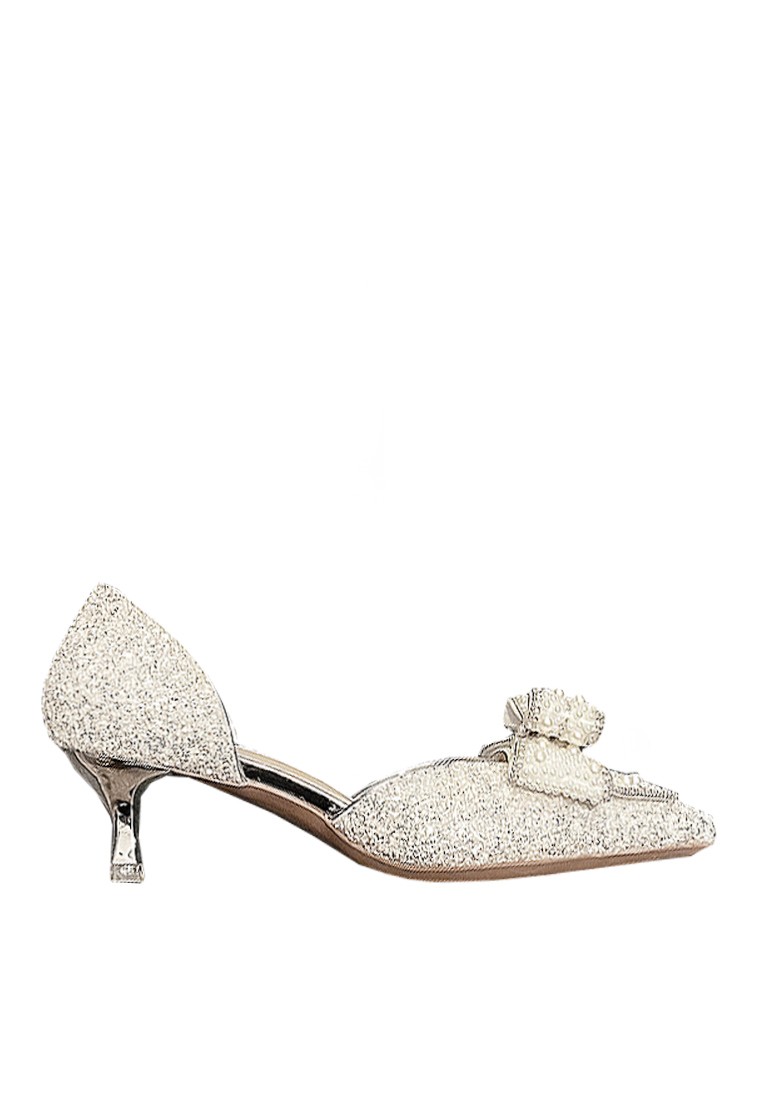 VANSA 5cm Imitation Diamond Bow Evening And Bridal Shoes VSW-P3128-17