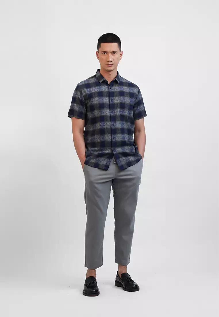 MOC Kemeja Lengan Pendek Pria HUGOS - NAVY