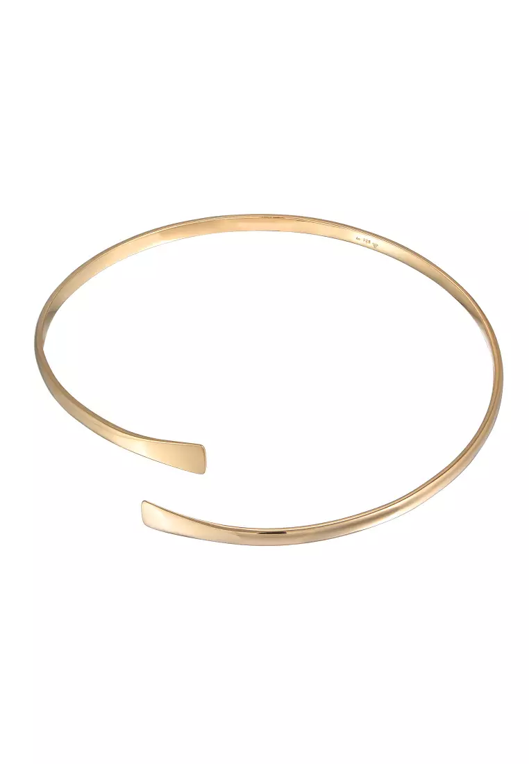 Gelang Perhiasan Perak 925 Wanita Bangle Open Elegant Basic Gold Plated