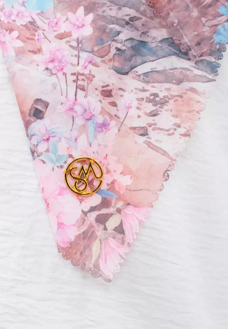 Hijab Segi Empat Wanita Premium Alula Series Signature Square Voile Scarf Pastel Blue