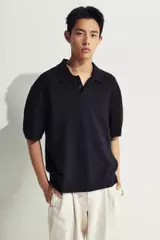 Buy H&M Loose Fit Textured-knit polo shirt 2025 Online | ZALORA