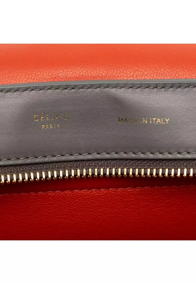 Pre-Loved Celine Medium Tricolor Calfskin And Suede Trapeze Satchel
