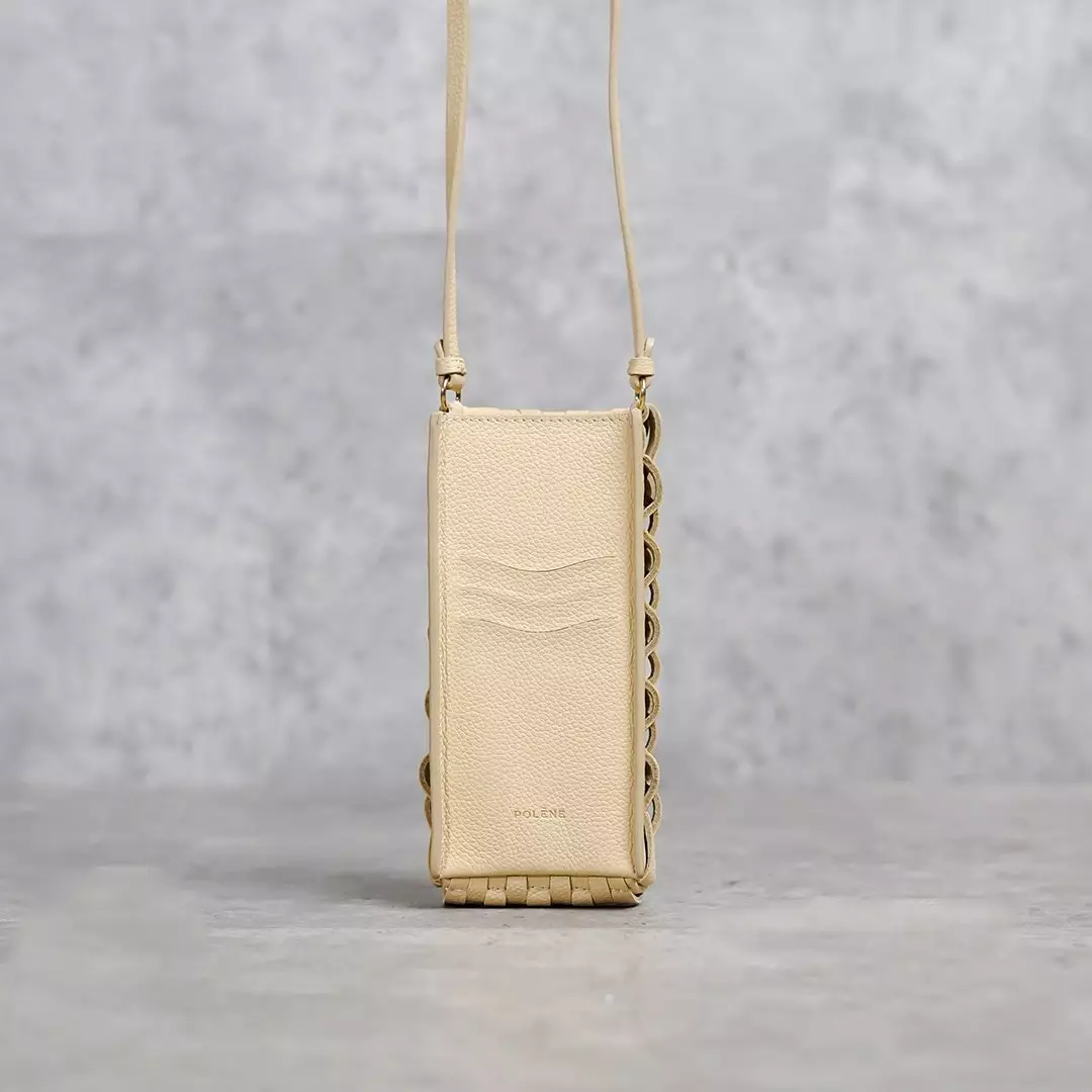 Tas POLENE ONDA BEIGE PHONE BAG WITH CARD SLOT 100% ORIGINAL