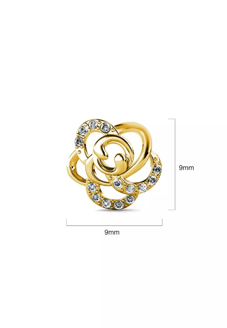 KRYSTAL COUTURE Bloom Gold Stud Earrings Embellished with SWAROVSKI®  crystals