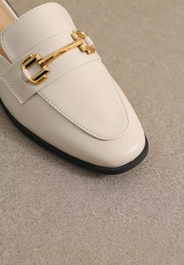 Horsebit Synthetic Leather Mules WW340-6