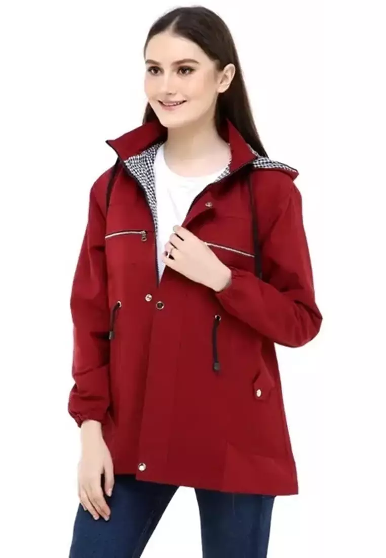 Hardwin Jaket Wanita Adventure Casual Longsleeve Jacket Outer Material Baby Canvas ORIGINAL - Maroon