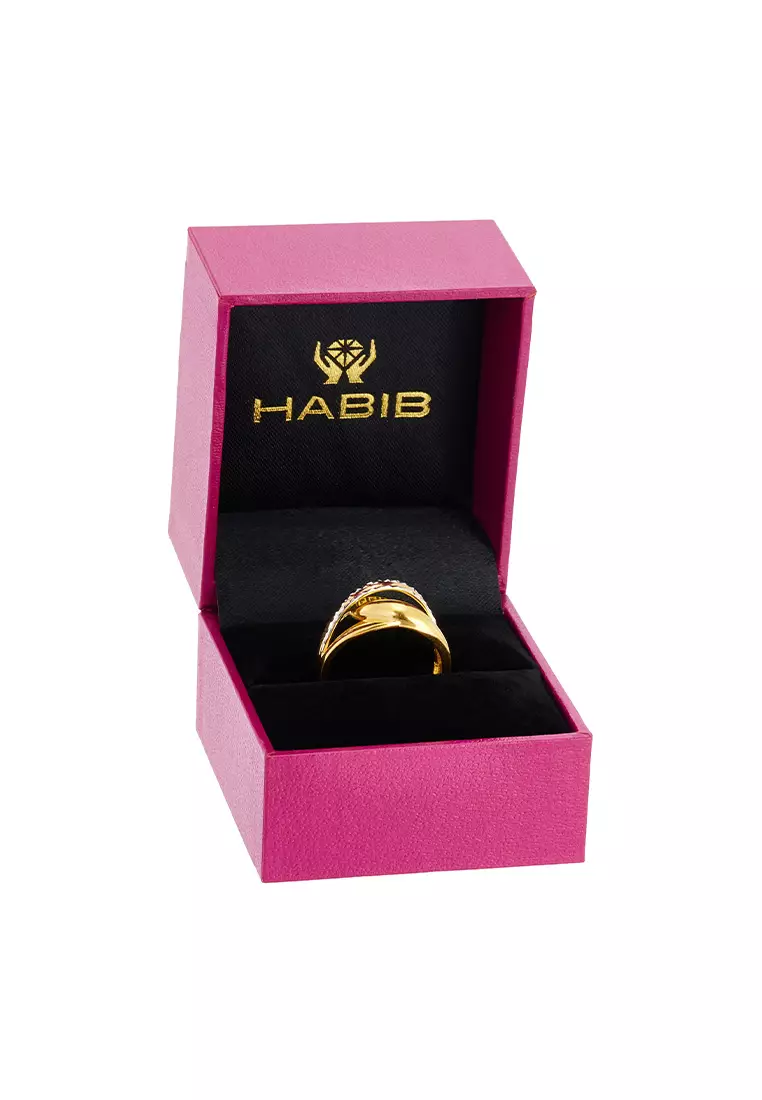 HABIB Oro Italia 916 Yellow and White Gold Ring GR57551124(YW)-BI (22K Gold)