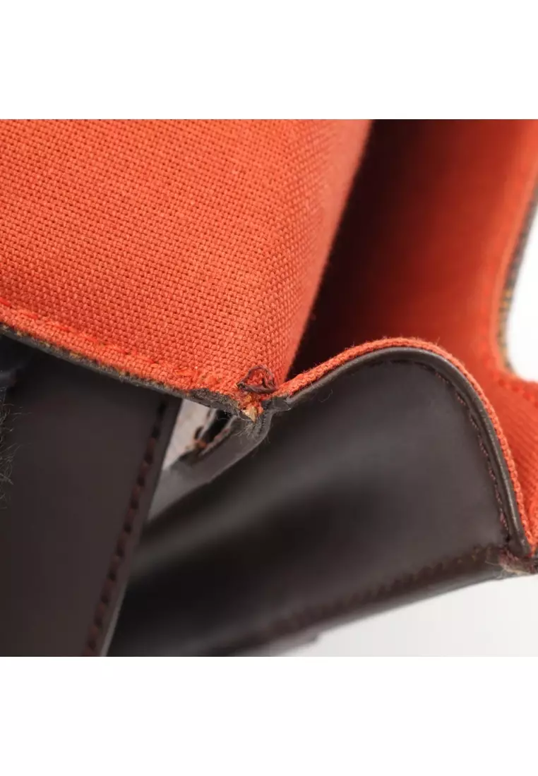 Pre-Loved Louis Vuitton portobello Damier  ebene Shoulder bag PVC leather Brown