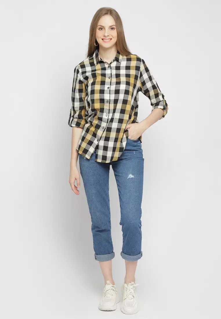 C2 Havezi Yellow Casual Shirt