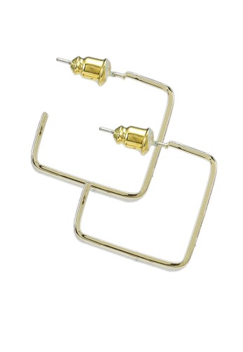 Red's Revenge gold 14K Gold Plated Textured Square Hoops CB3BEAC78D27DFGS_1