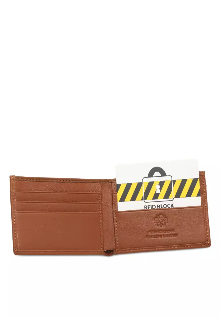 Men's Genuine Leather RFID Blocking Bi Fold Wallet