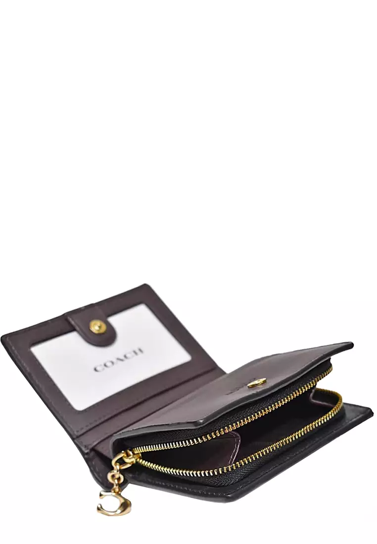 Coach Snap Wallet in Novelty Leather in Black C6092