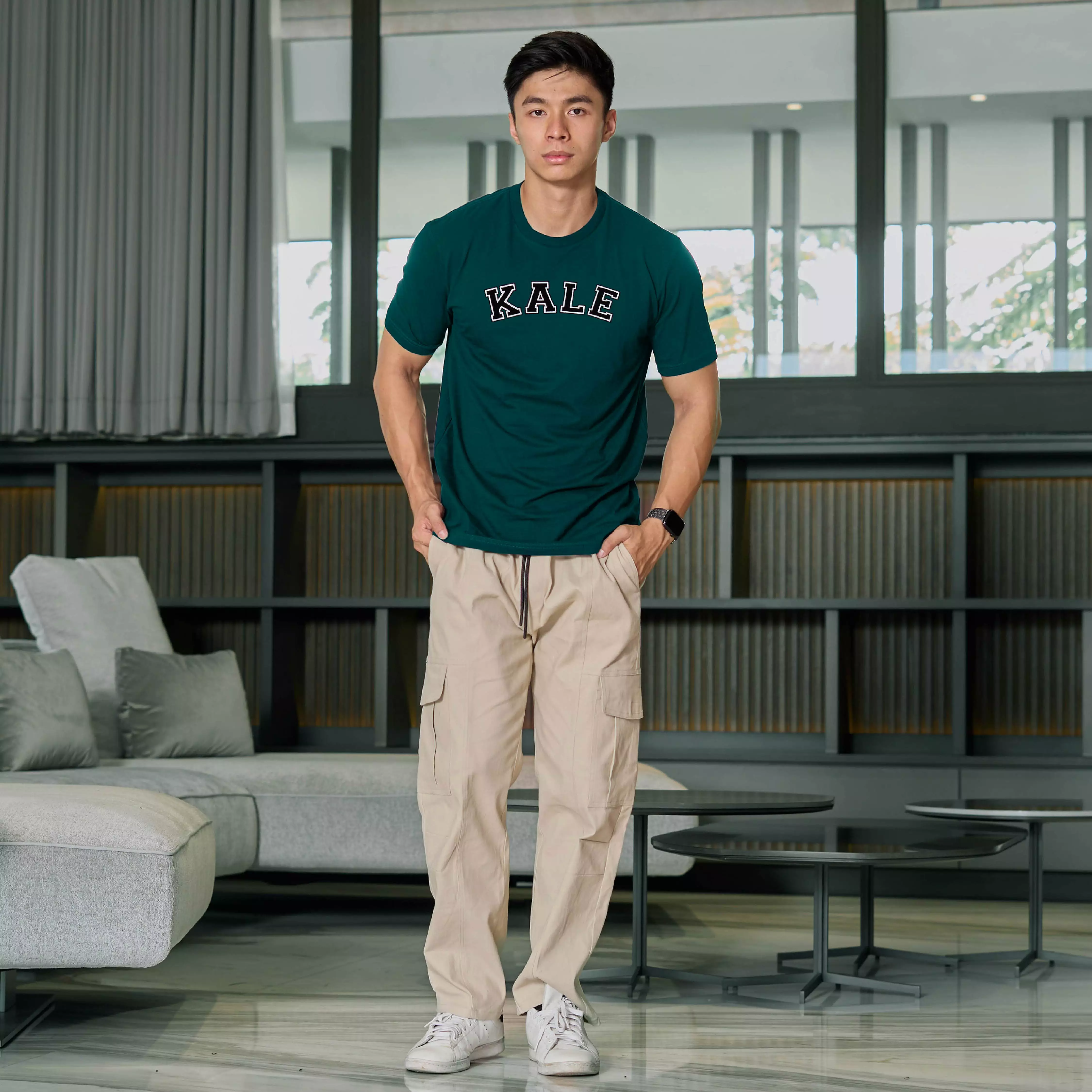 Kale Nathan Bottle Green / Kaos Lengan Pendek Pria / T-shirt Pria