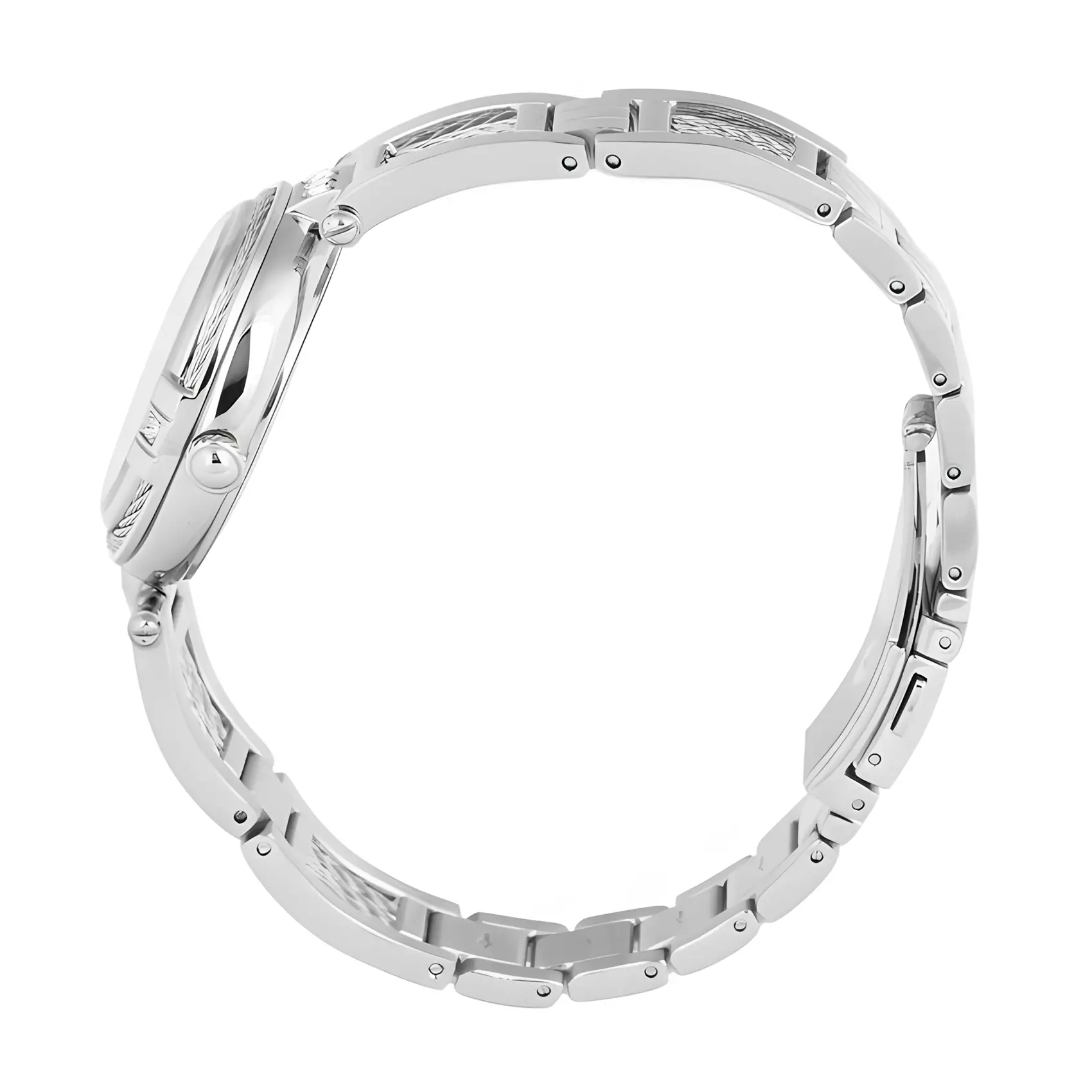 Bonia - Jam Tangan Analog Wanita Sapphire Glass - Silver Case Pink Dial - All Stainless Steel - B10849-2377S